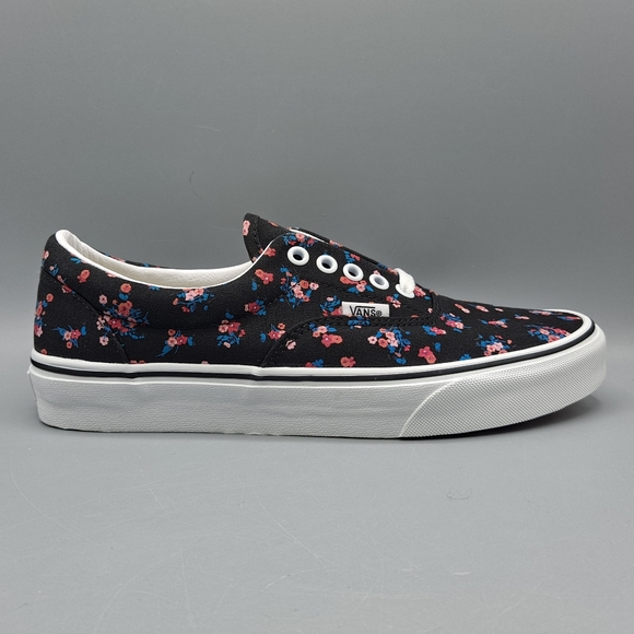 New Vans Era Ditsy Floral Black True White Pink and Blue Flowers Women's Size 10 - Picture 3 of 9